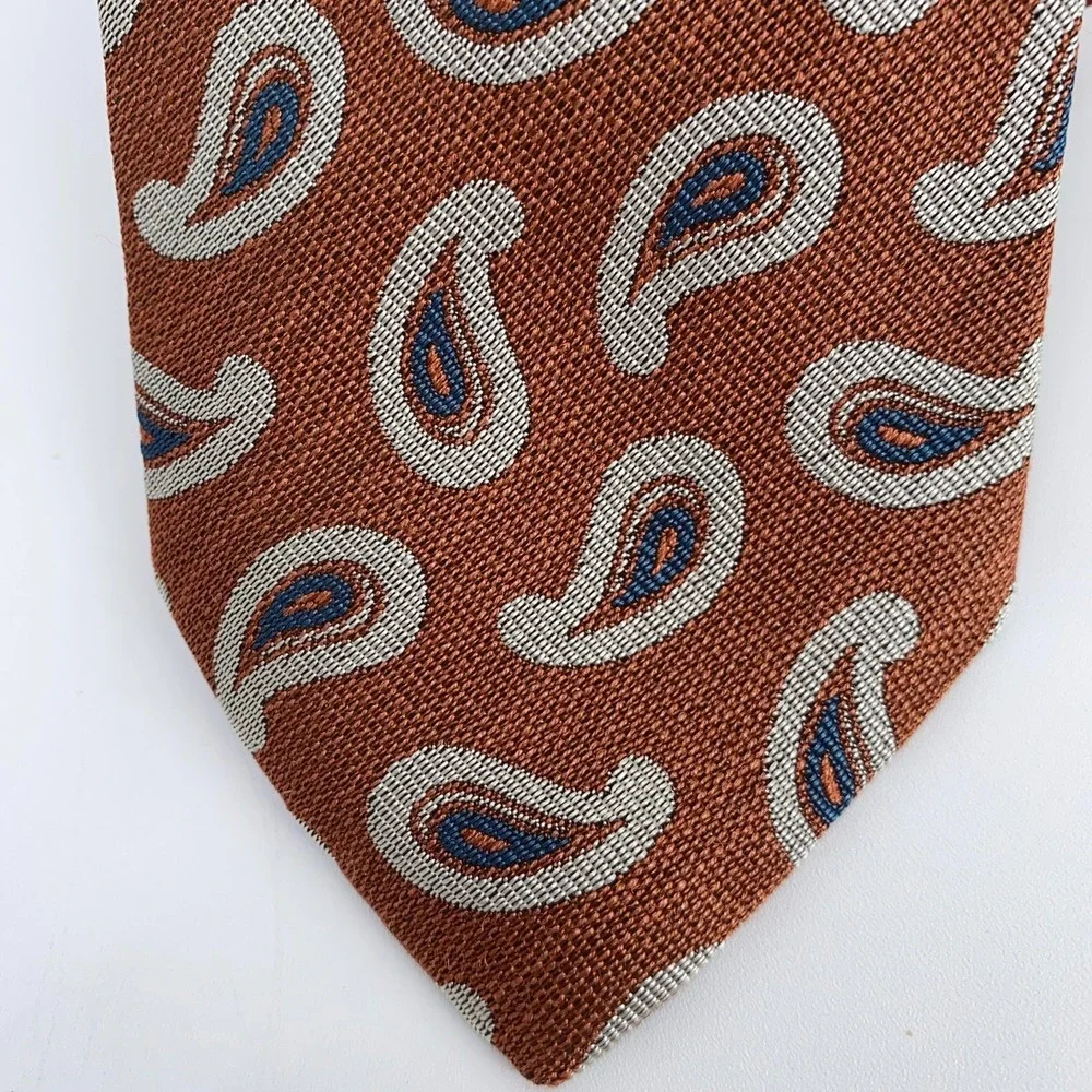 Eton Tie Mens One Size Multi Paisley Silk Classic‎ Luxury Necktie Italy Made NWT